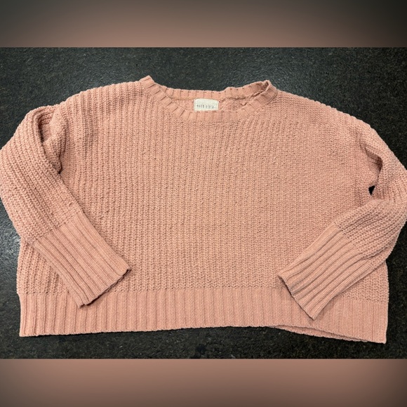Cropped Knit Pink Sweater - Picture 1 of 3